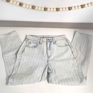 American Eagle Mom Jean Striped Denim Size